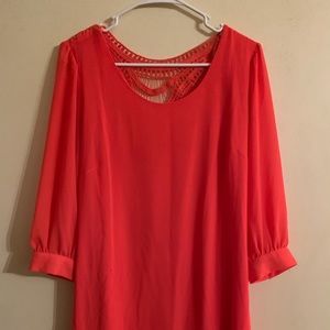 Halo Coral shift dress